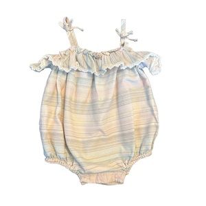 Tommy Bahama striped ruffle sleeveless bubble romper size 3-6 months